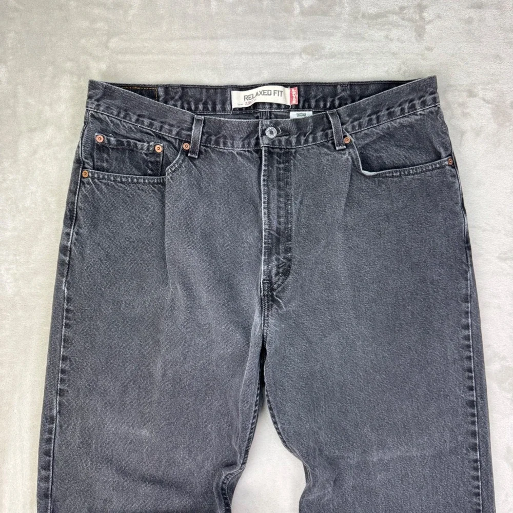 Y2K Levi 550 Jeans Mens 40 Gray Relaxed Fit Tapered Leg Denim Streetwear 2005